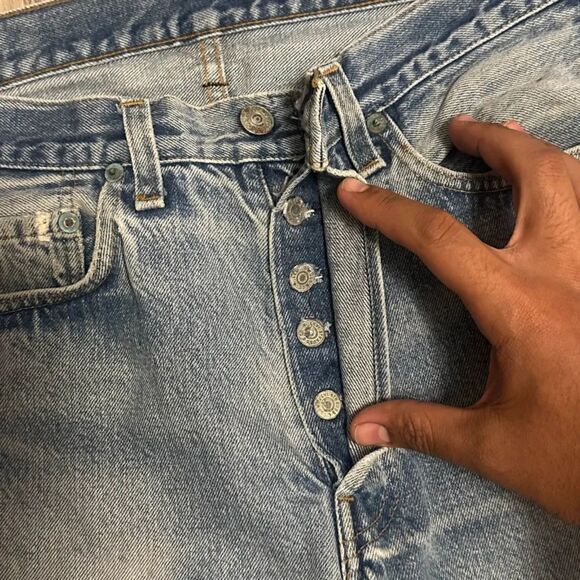 Vintage 70s Levi's 501XX Red Tab Redline Selvedge Denim Jeans Size 30X27 - Picture 4 of 7